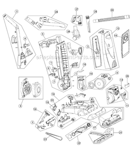 Page A Diagram and Parts List for M086030  Dirt Devil Upright Vacuum